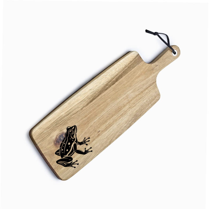 Personalised Frog Engraved Acacia Serving Board
