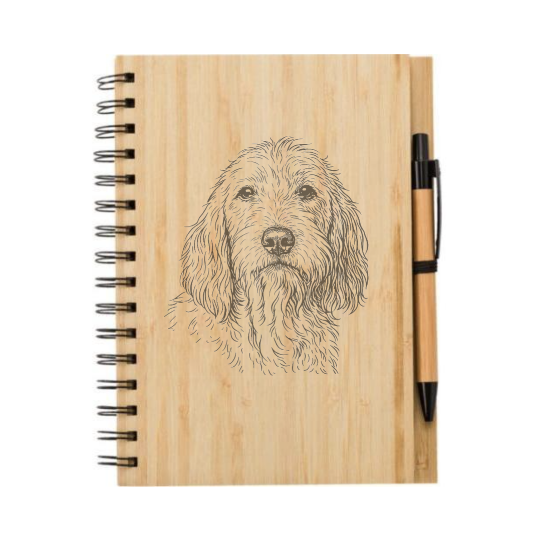 Basset Fauve De Bretagne Face Illustration Engraved Notebook