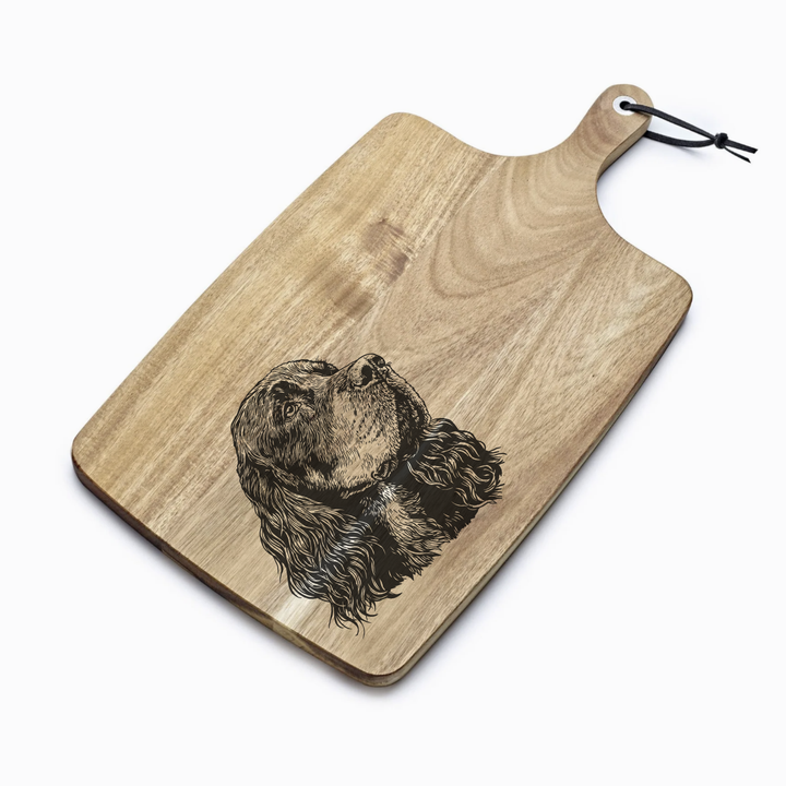 Personalised Gordon Setter Face Engraved Acacia Serving Board