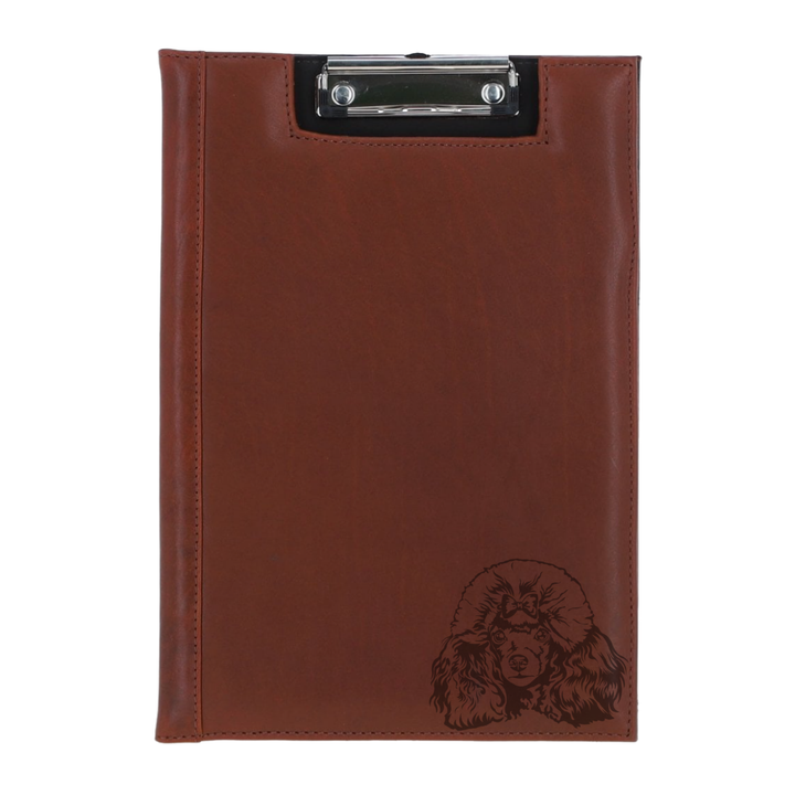 Poodle Face Engraved Leather Clipboard