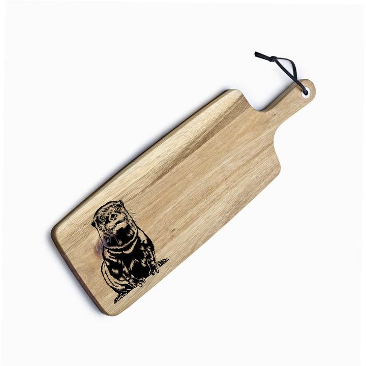 Personalised Otter Engraved Acacia Serving Board