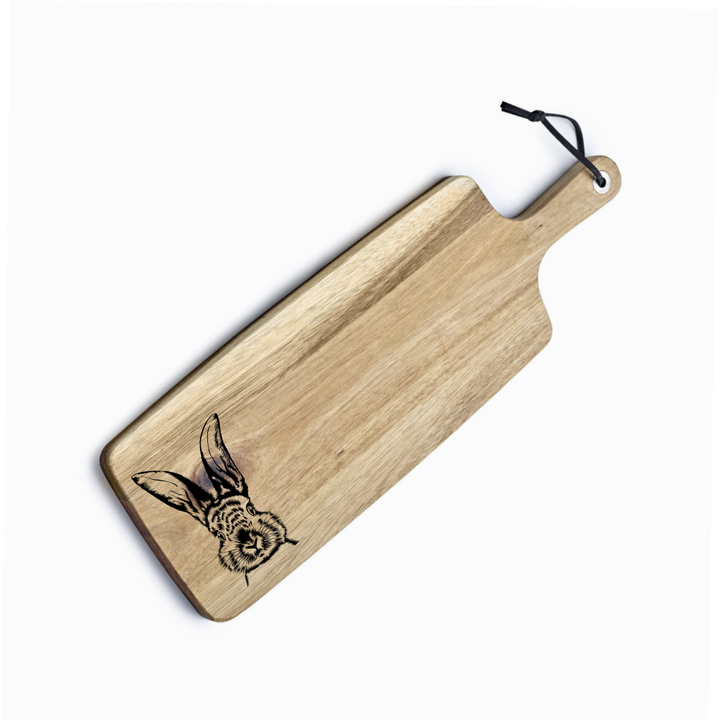 Personalised Hare Engraved Acacia Serving Board
