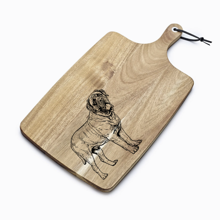 Personalised English Mastiff Standing Engraved Acacia Serving Board
