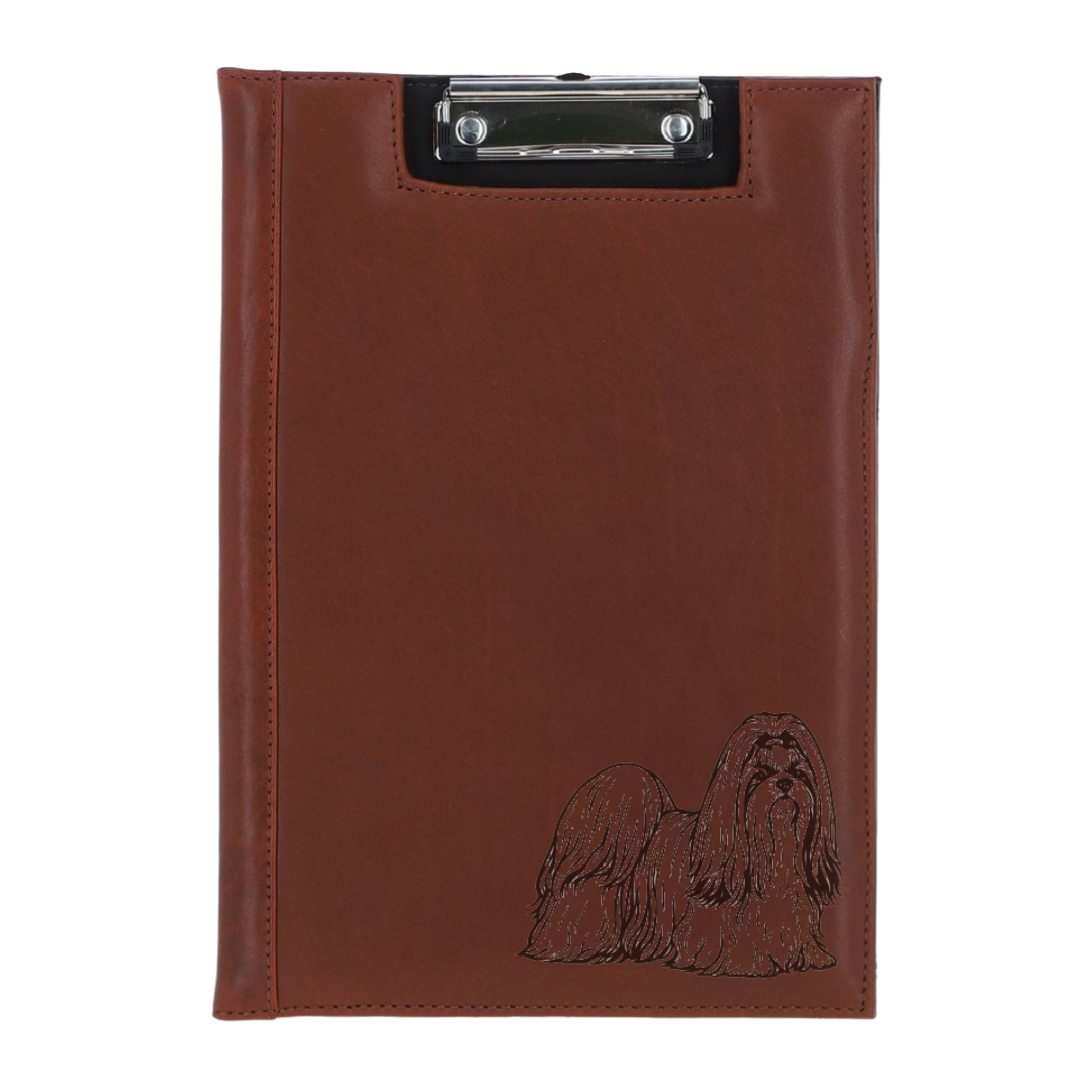 Shih Tzu Standing Engraved Leather Clipboard