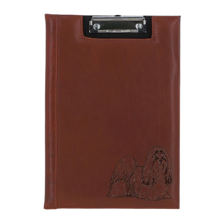 Shih Tzu Standing Engraved Leather Clipboard