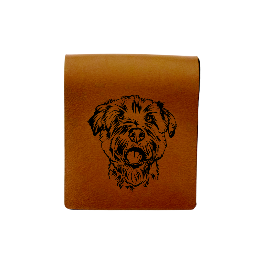Glen of Imaal Face Engraved Genuine Leather Magnetic Bookmark