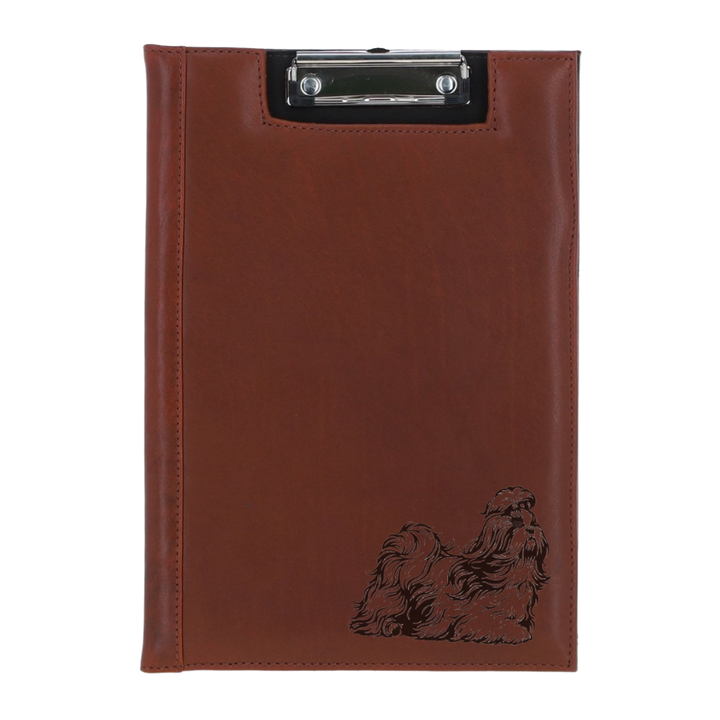 Shih Tzu Running Engraved Leather Clipboard