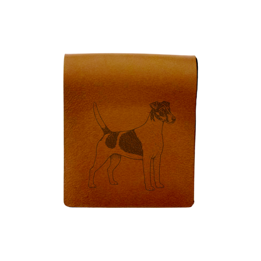 Smooth Fox Terrier D Standing Engraved Genuine Leather Magnetic Bookmark