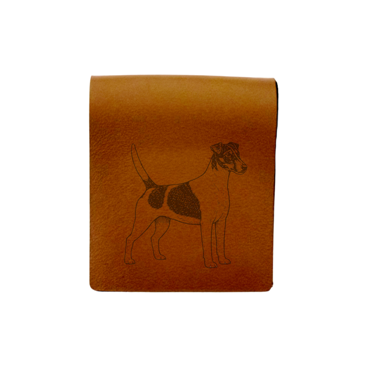 Smooth Fox Terrier D Standing Engraved Genuine Leather Magnetic Bookmark