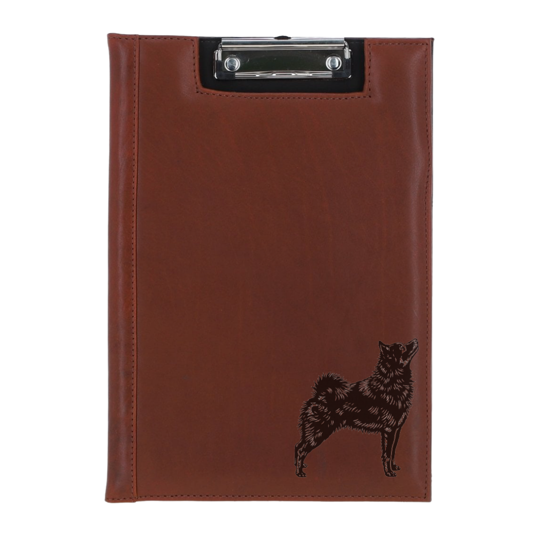 Schipperke Standing Engraved Leather Clipboard