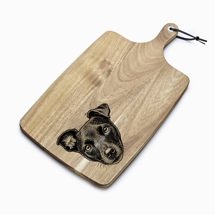 Personalised Patterdale Terrier Engraved Acacia Serving Board