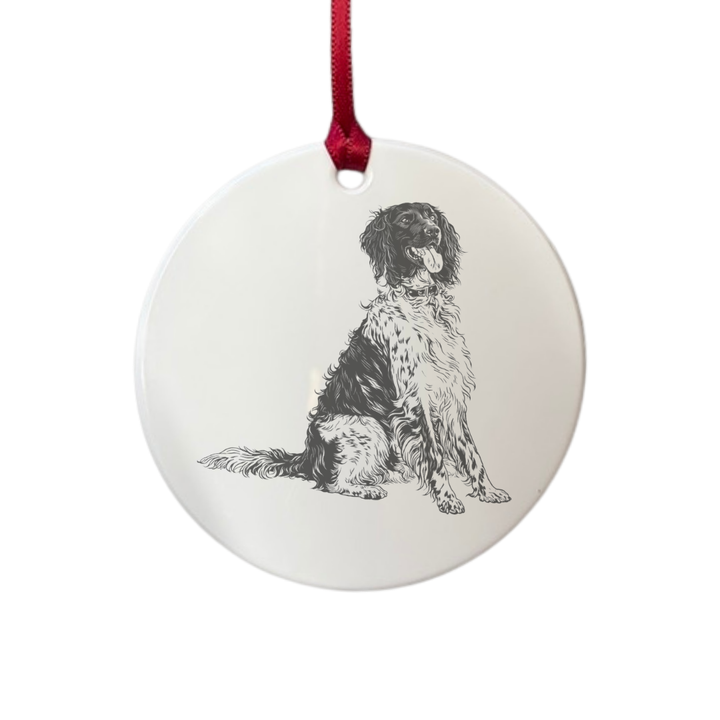 Personalised Munsterlander Engraved White Acrylic Decoration