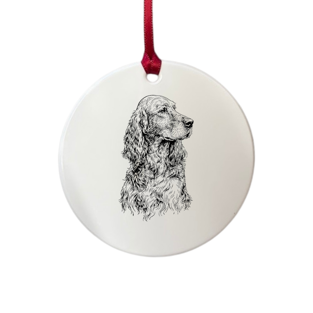 Personalised Irish Setter Face Engraved White Acrylic Decoration