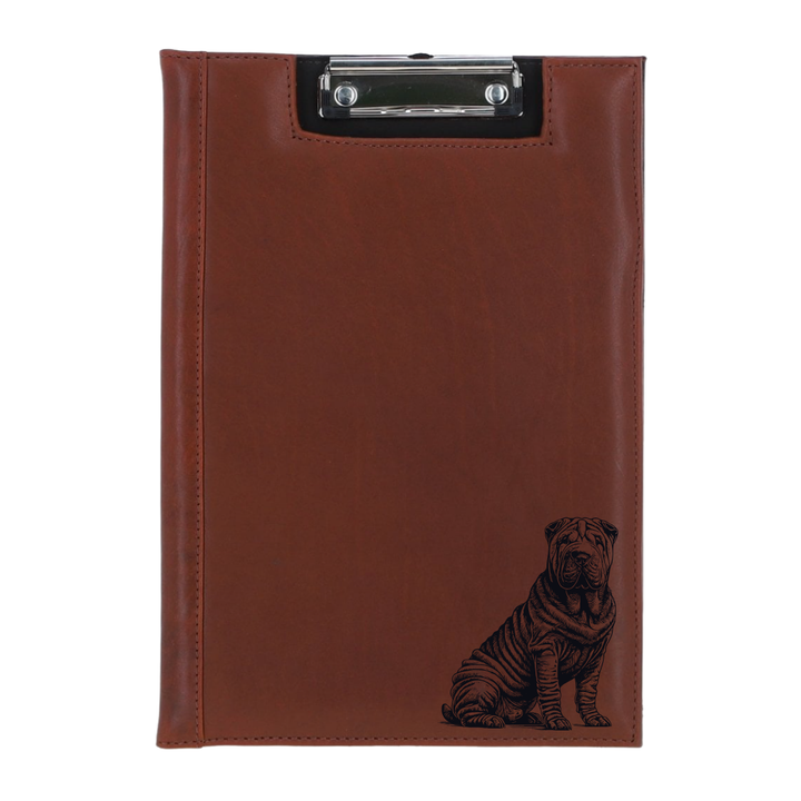 Shar Pei Sitting Engraved Leather Clipboard