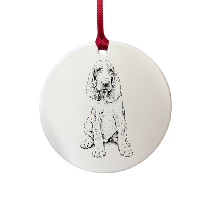 Personalised Bracco Italiano Sitting Engraved White Acrylic Decoration