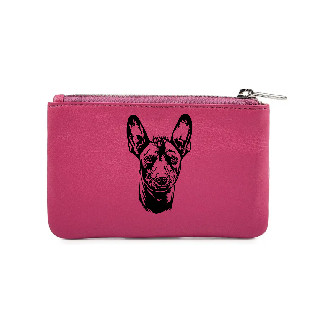 Xoloitzcuintli Engraved Genuine Leather Coin Purse (Multiple Colour Options)