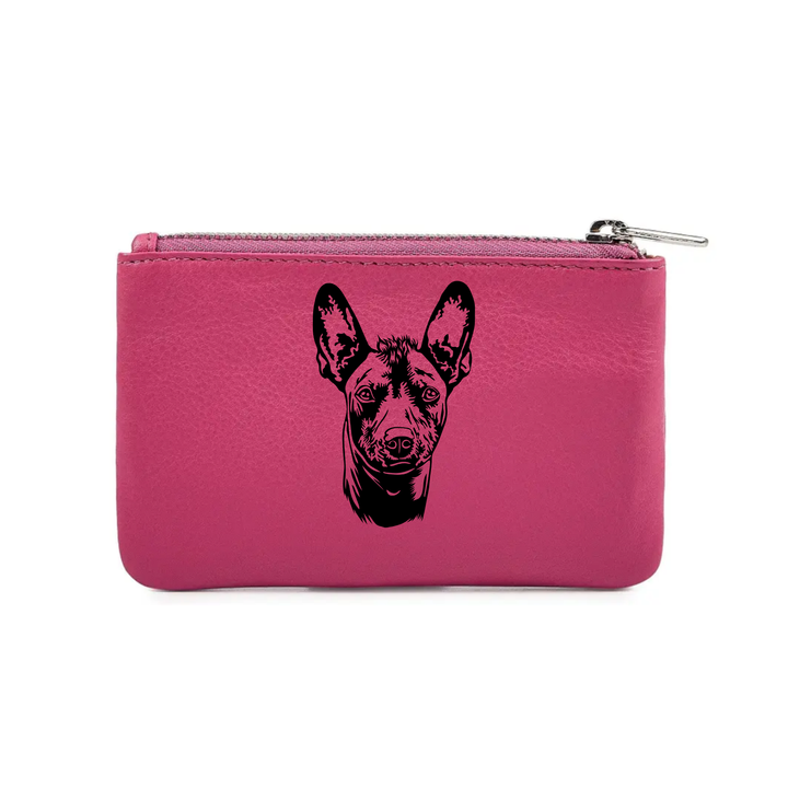 Xoloitzcuintli Engraved Genuine Leather Coin Purse (Multiple Colour Options)