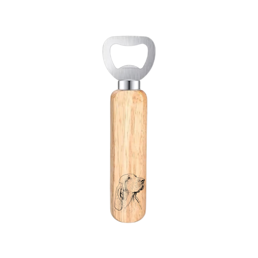 Bracco Italiano Face Engraved Wooden Bottle Opener