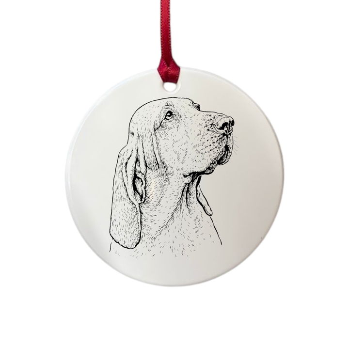 Personalised Bracco Italiano Face Engraved White Acrylic Decoration