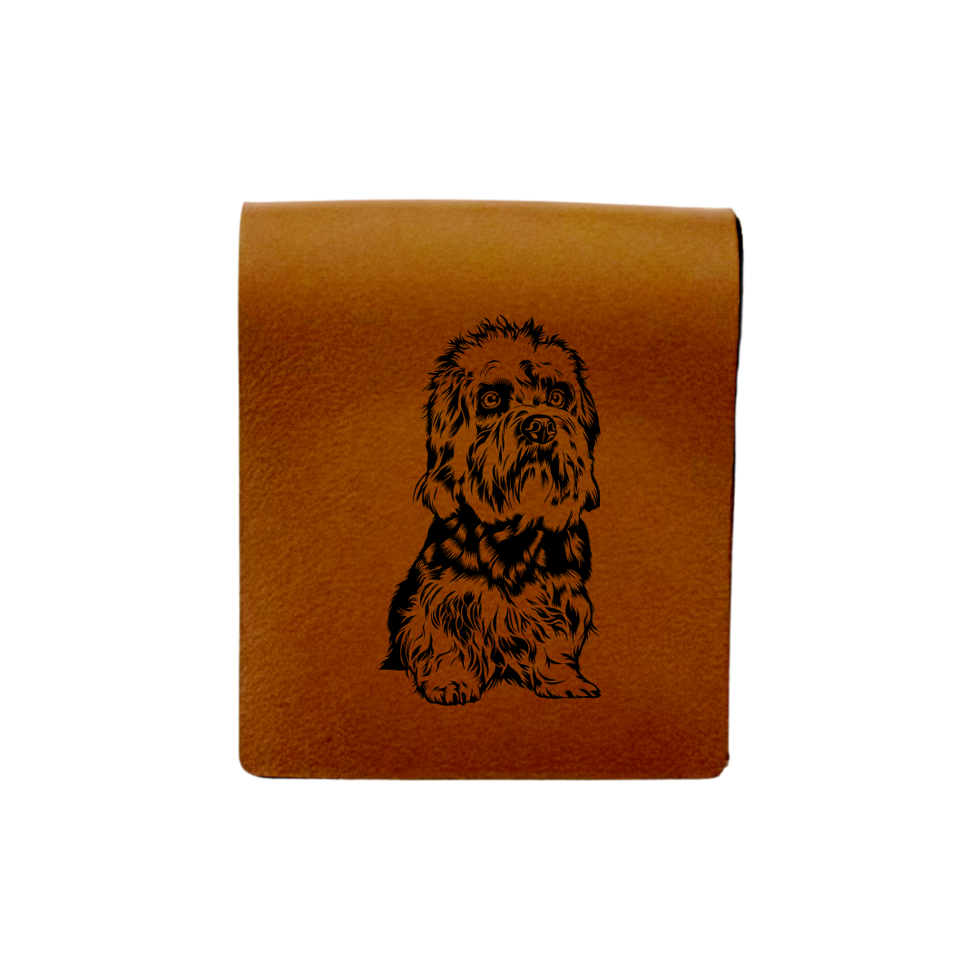Dandie Dinmont Terrier Engraved Genuine Leather Magnetic Bookmark