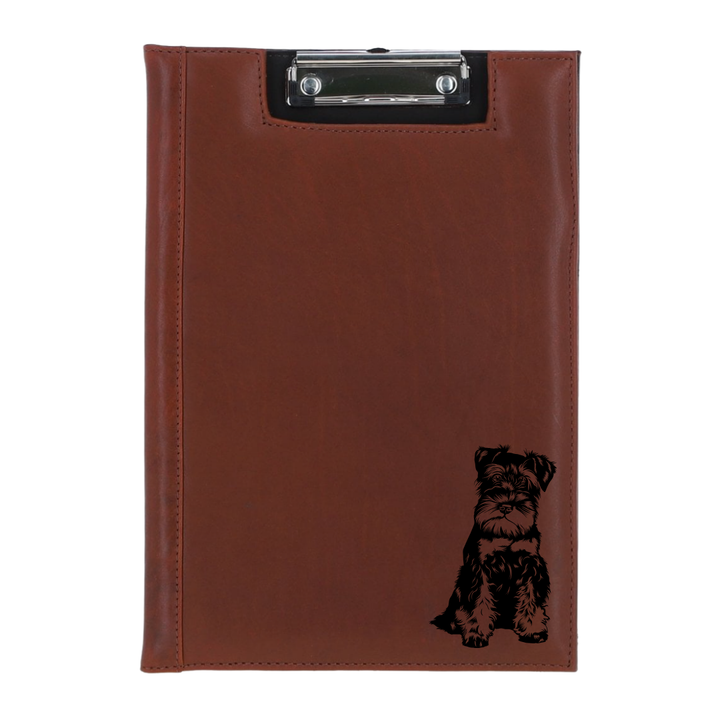 Miniature Schnauzer Engraved Leather Clipboard