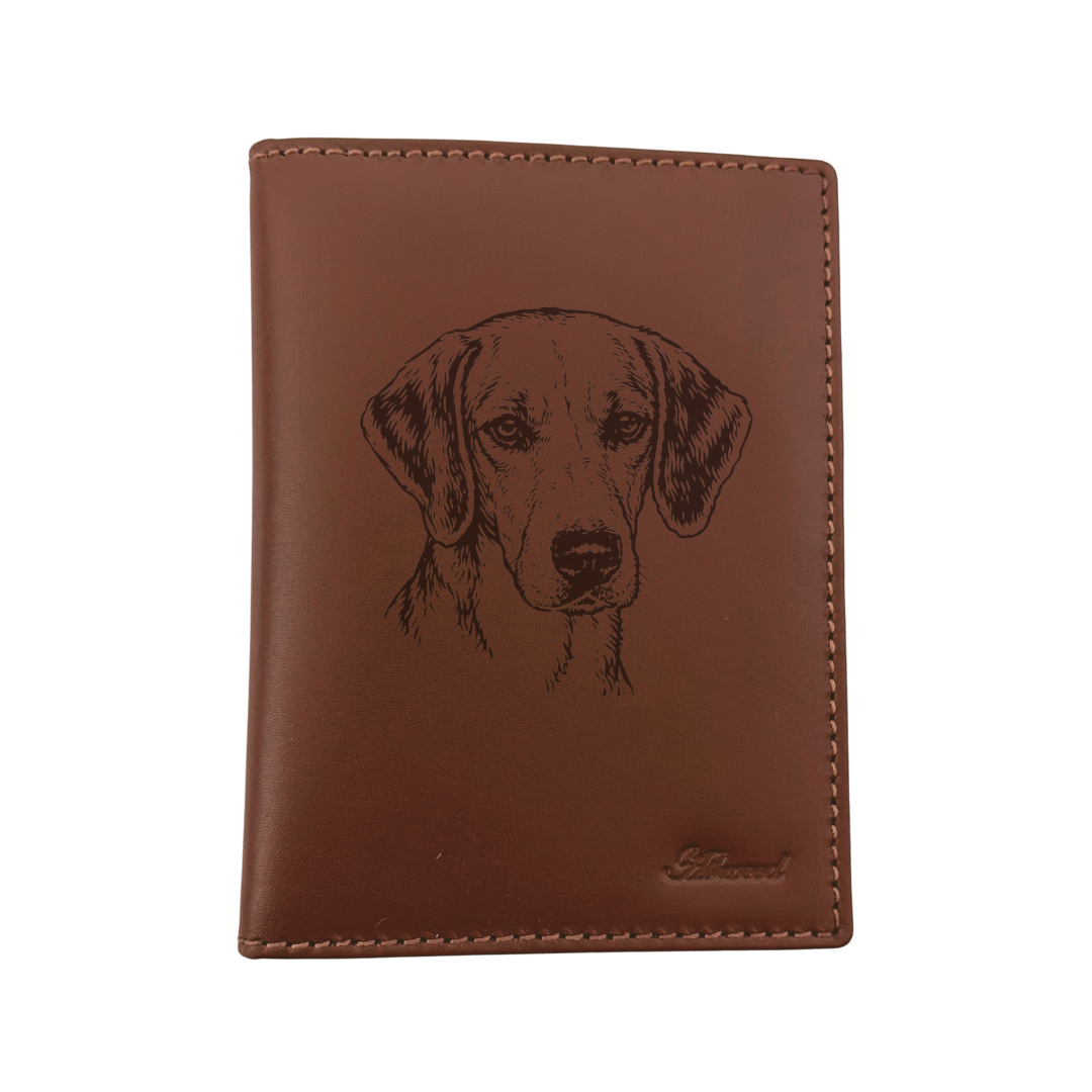 Hamiltonstovare Face Engraved Leather Passport Cover