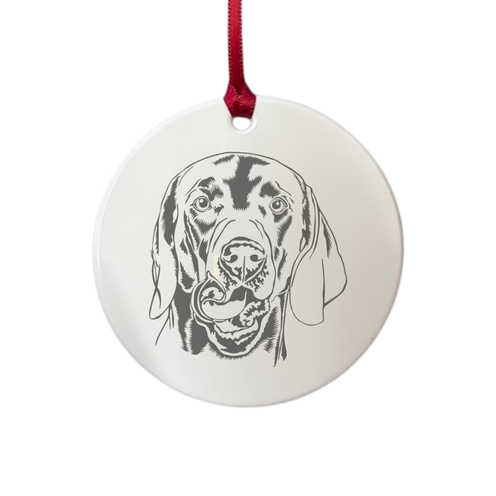 Personalised Weimaraner Face Engraved White Acrylic Decoration