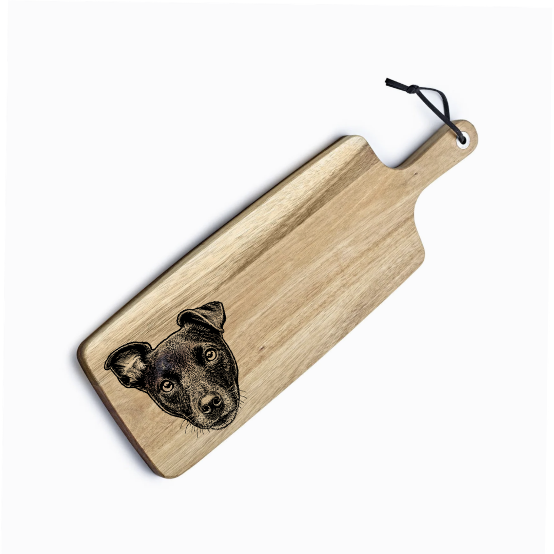 Personalised Patterdale Terrier Engraved Acacia Serving Board