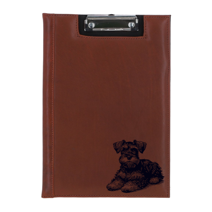 Miniature Schnauzer LD Engraved Leather Clipboard