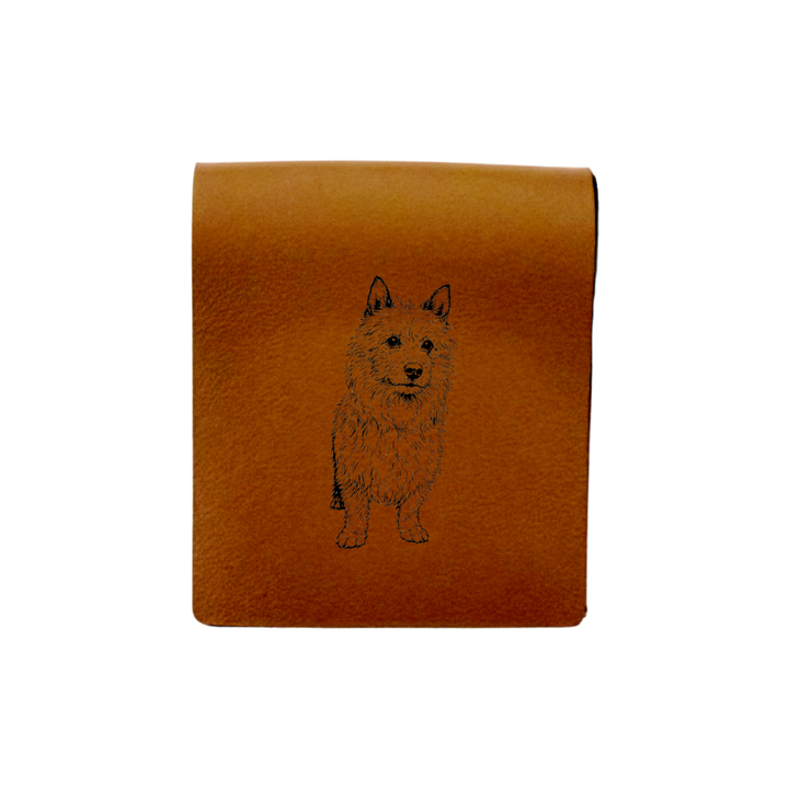 Australian Terrier Standing Engraved Genuine Leather Magnetic Bookmark