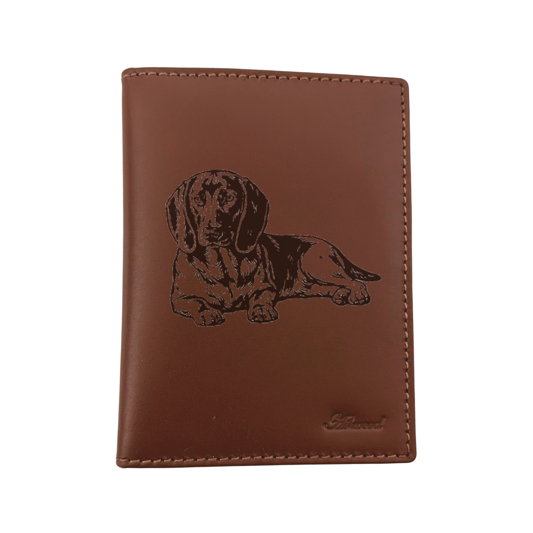 Bavarian Mountain Hound Engraved Leather Passport Cover