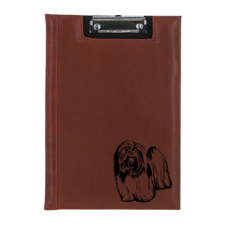 Lhasa Apso Engraved Leather Clipboard