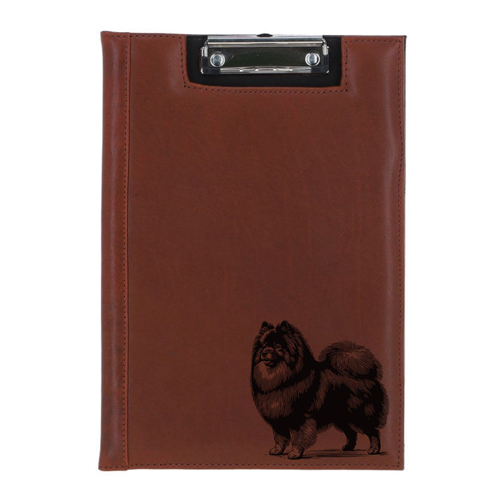 German Spitz Standing Engraved Leather Clipboard