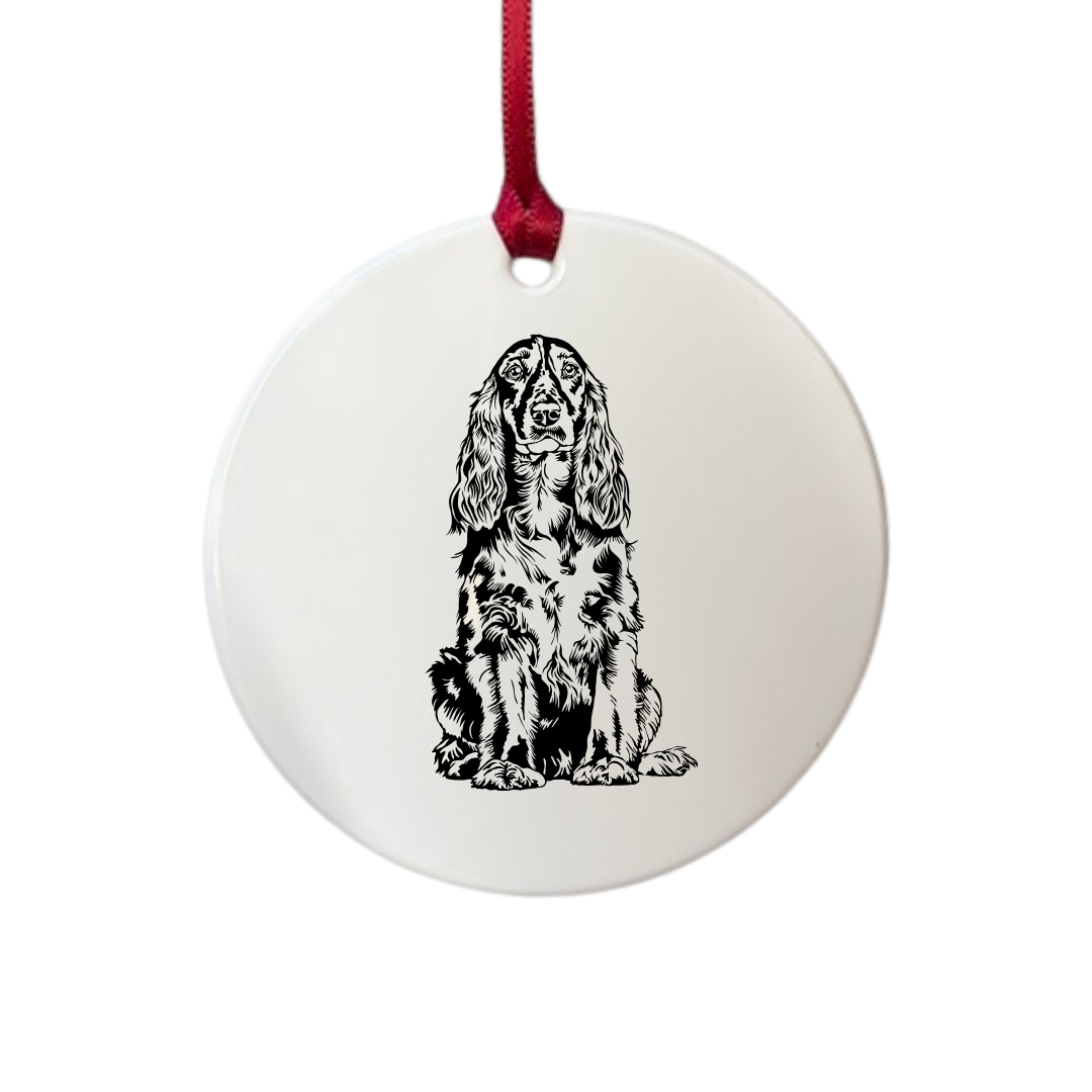 Personalised Field Spaniel Engraved White Acrylic Decoration