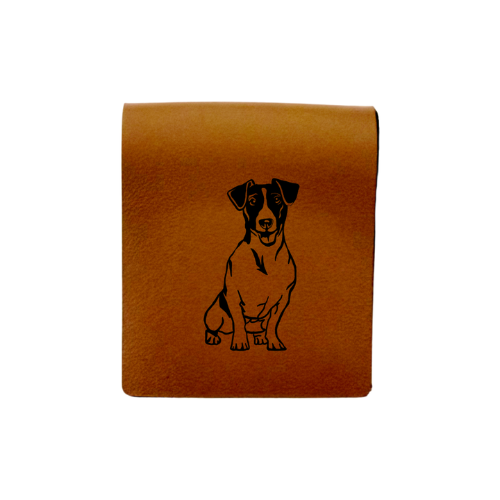 Smooth Jack Russell Terrier Engraved Genuine Leather Magnetic Bookmark