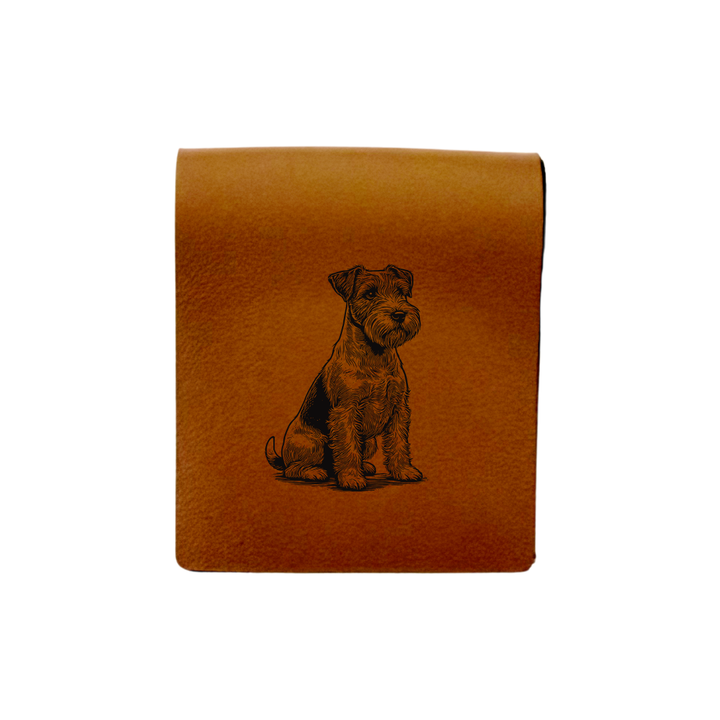 Jack Russell Terrier Sitting Engraved Genuine Leather Magnetic Bookmark