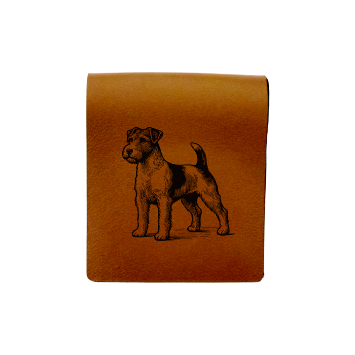 Jack Russell Terrier Standing Engraved Genuine Leather Magnetic Bookmark