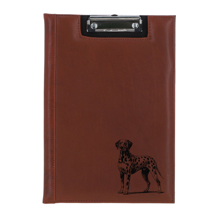 Dalmatian Standing Engraved Leather Clipboard