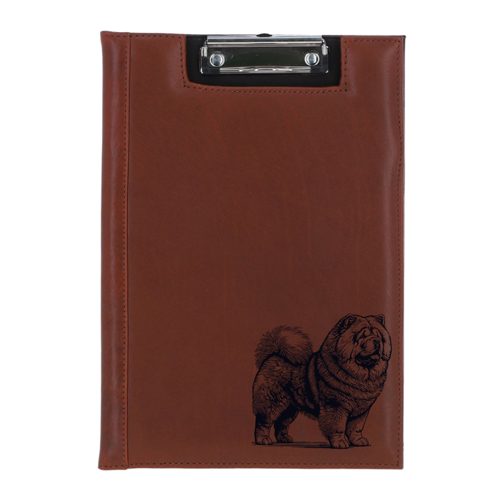 Chow Chow Standing Engraved Leather Clipboard