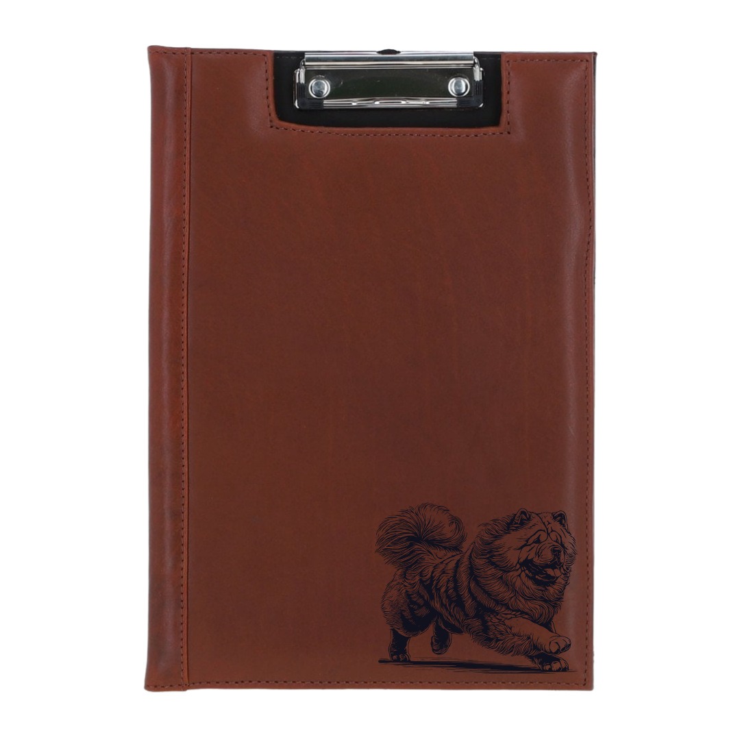 Chow Chow Running Engraved Leather Clipboard