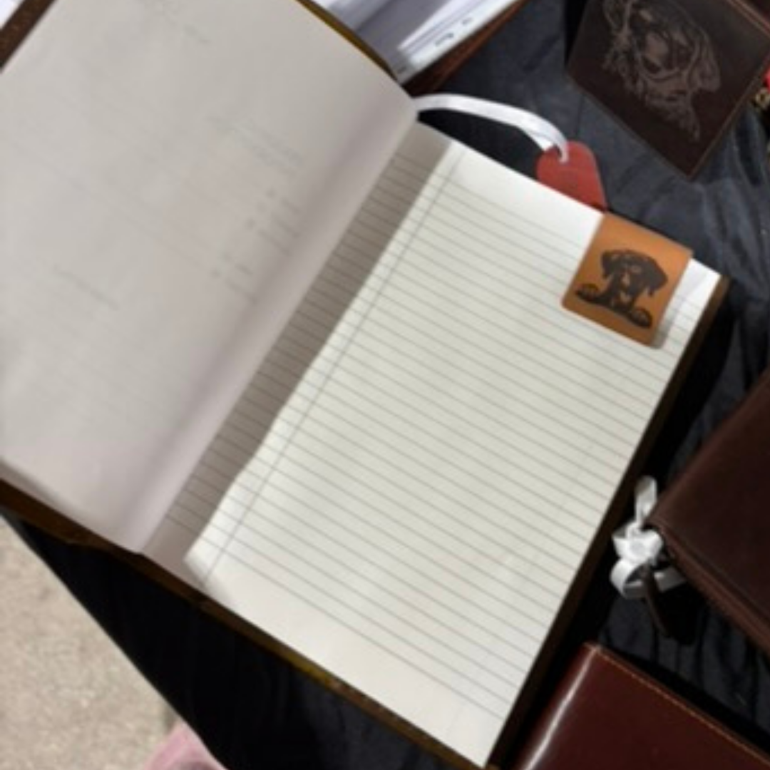 Engraved Genuine Leather Magnetic Bookmark