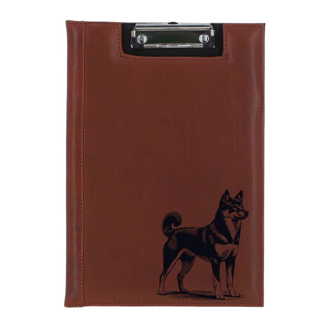 Canaan Dog Engraved Leather Clipboard
