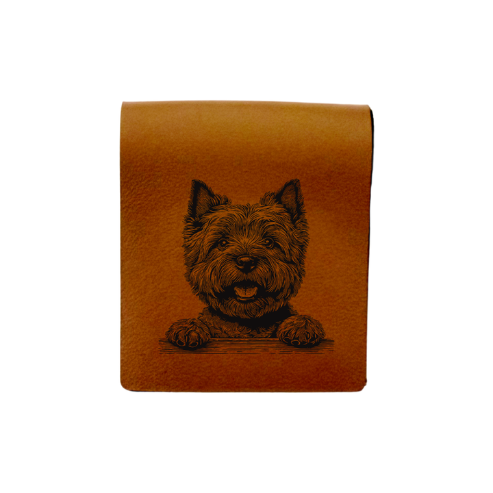 Cairn Terrier Paws Engraved Genuine Leather Magnetic Bookmark