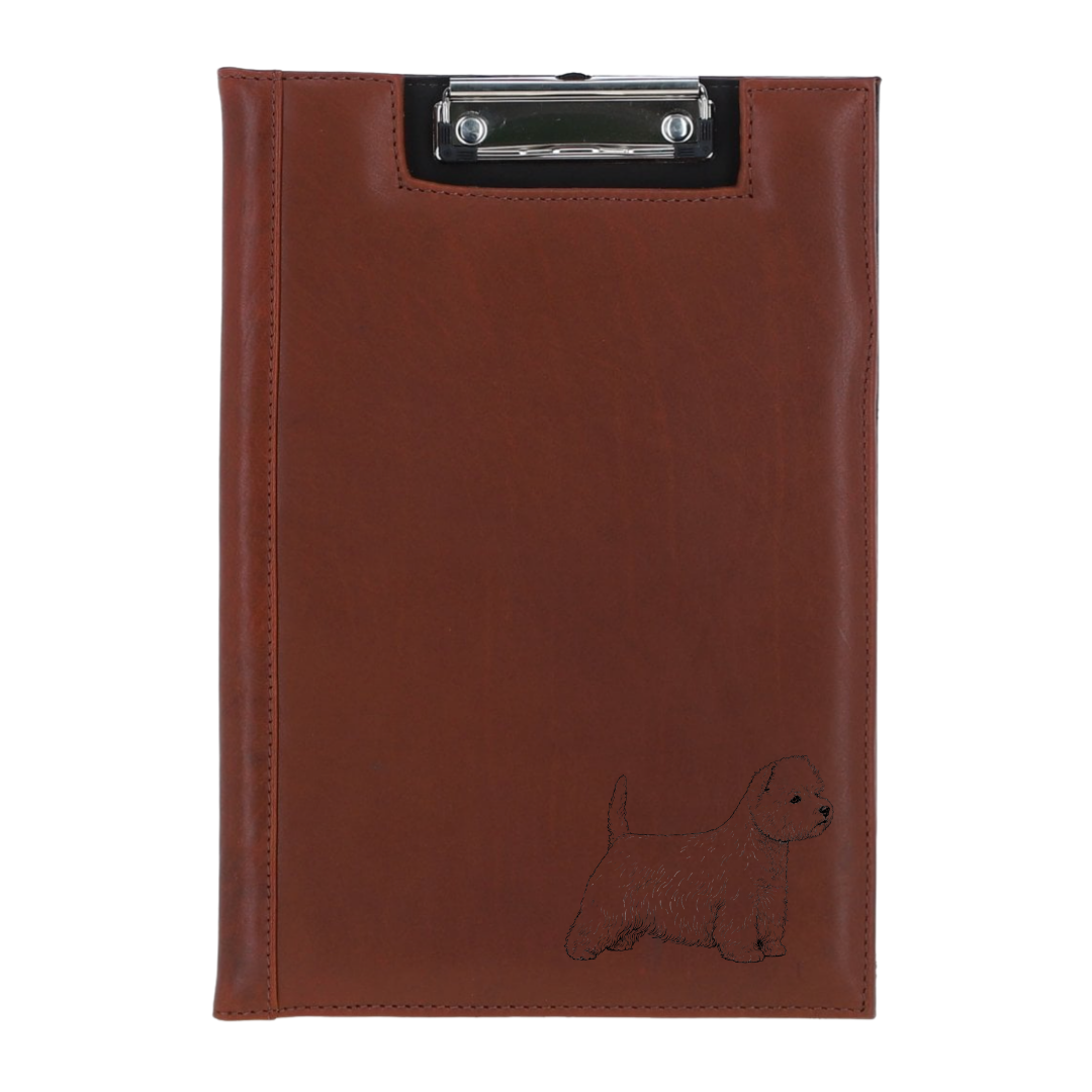 West Highland White Terrier Westie Standing Engraved Leather Clipboard