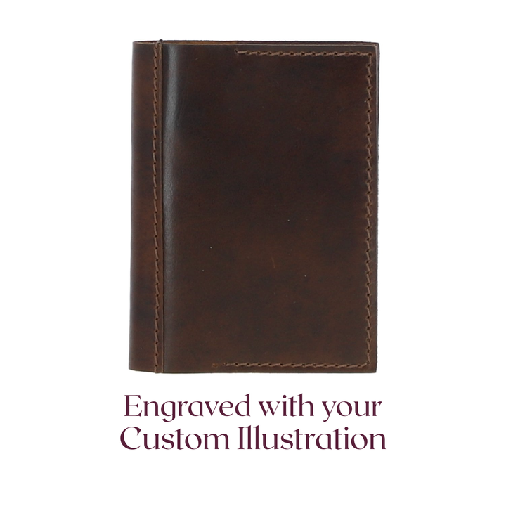 Custom Pet Portrait Engraved Leather Sleeve & Notebook