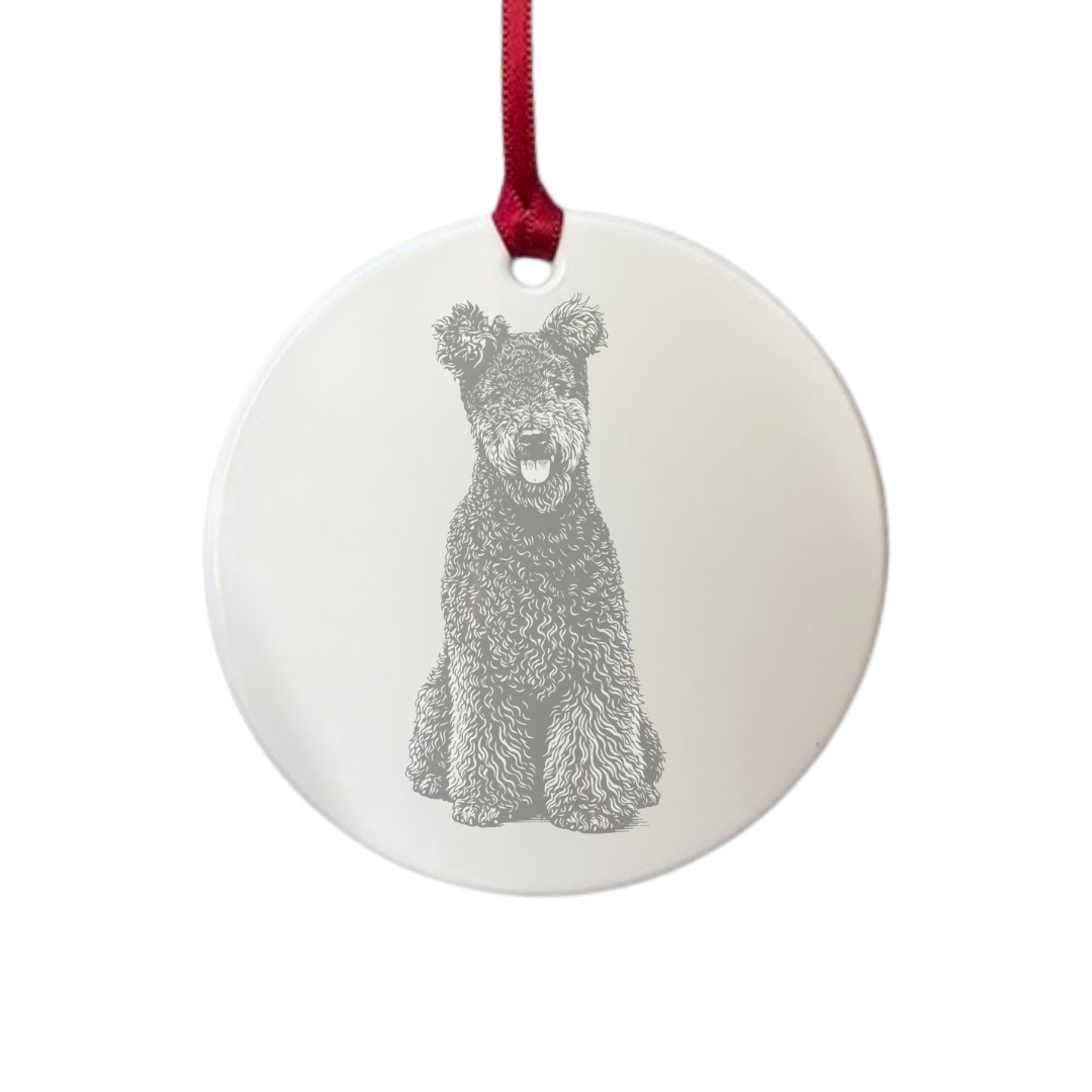 Personalised Hungarian Pumi Engraved White Acrylic Decoration