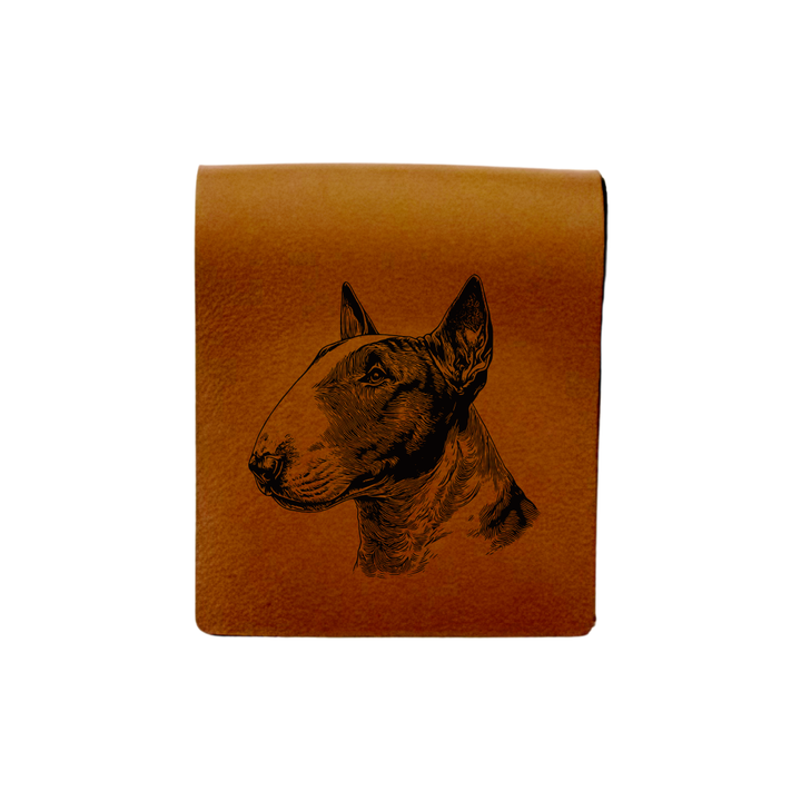 English Bull Terrier SP Face Engraved Genuine Leather Magnetic Bookmark