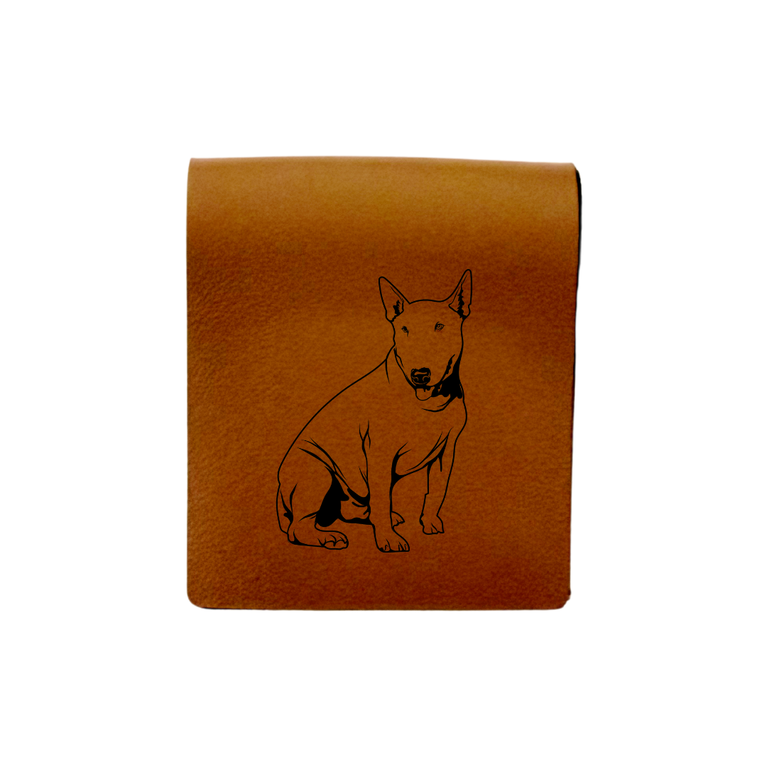 English Bull Terrier Engraved Genuine Leather Magnetic Bookmark