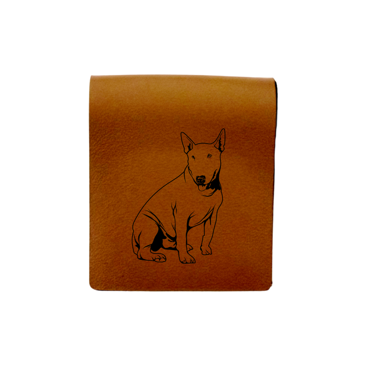 English Bull Terrier Engraved Genuine Leather Magnetic Bookmark