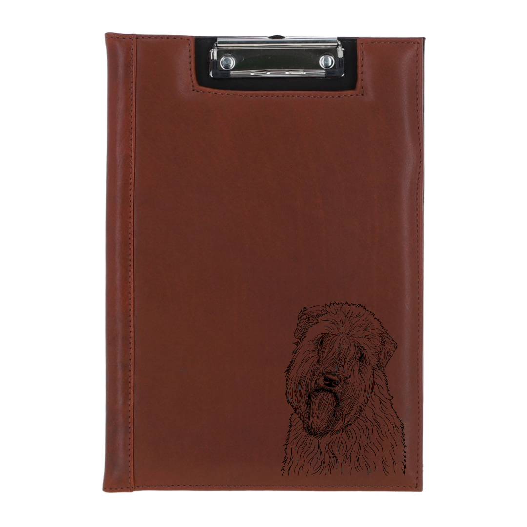 Soft Coated Wheaten Terrier Face Engraved Leather Clipboard